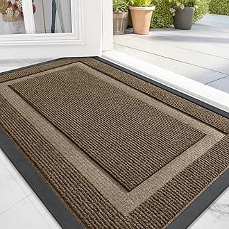 OLANLY Indoor/Outdoor Doormat Waterproof All Seasons Doormat Durable Natural Rubber Fade Resistant Low Profile Easy Clean for Patio Porch