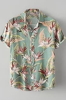 - Men's Casual Rayon Relaxed Fit Shirt Button Down Summer Shirts for Men | Stylish Printed | Short Sleeve | Trendy (Available in Plus Size and Combo Pack of 2)
