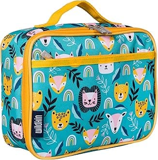 Wildkin Kids Insulated Lunch Box Bag for Boys & Girls, Reusable Kids Lunch Box is Perfect for Elementary, Ideal Size for Packing Hot or Cold Snacks for School & Travel Bento Bags (Party Animals)
