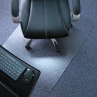 Marvelux Large Office Chair Mat for Carpeted Floors 116 x 130 cm - Polycarbonate Floor Protection Mat - Rectangular, Transparent Chair Rug Pad - Durable Carpet Protection Mat for Under Office Chairs