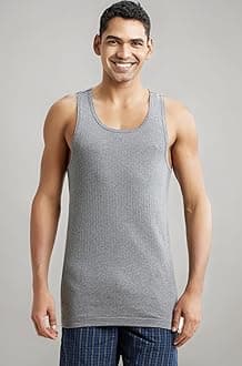 Jockey 9922 Men's Super Combed Cotton Rib Racer Back Styling Round Neck Gym Vest