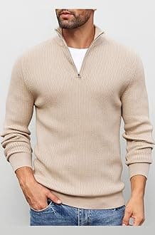 DENIMHOLIC Men High Neck Zipper Full Sleeve Cotton Knitted Winter Sweater for Man