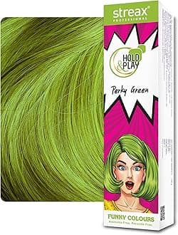 Streax Professional Hold & Play Funky Colour, Hair Color, 100g - Perky Green