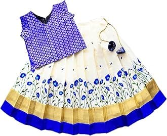 Stanwells Kids Lehenga Choli For Girls Floral Pattern Traditional Dress Ethni...