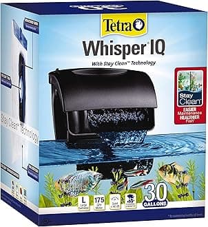 Tetra Whisper IQ Power Filter, 175 GPH, with Stay Clean Technology, 30 Gallons