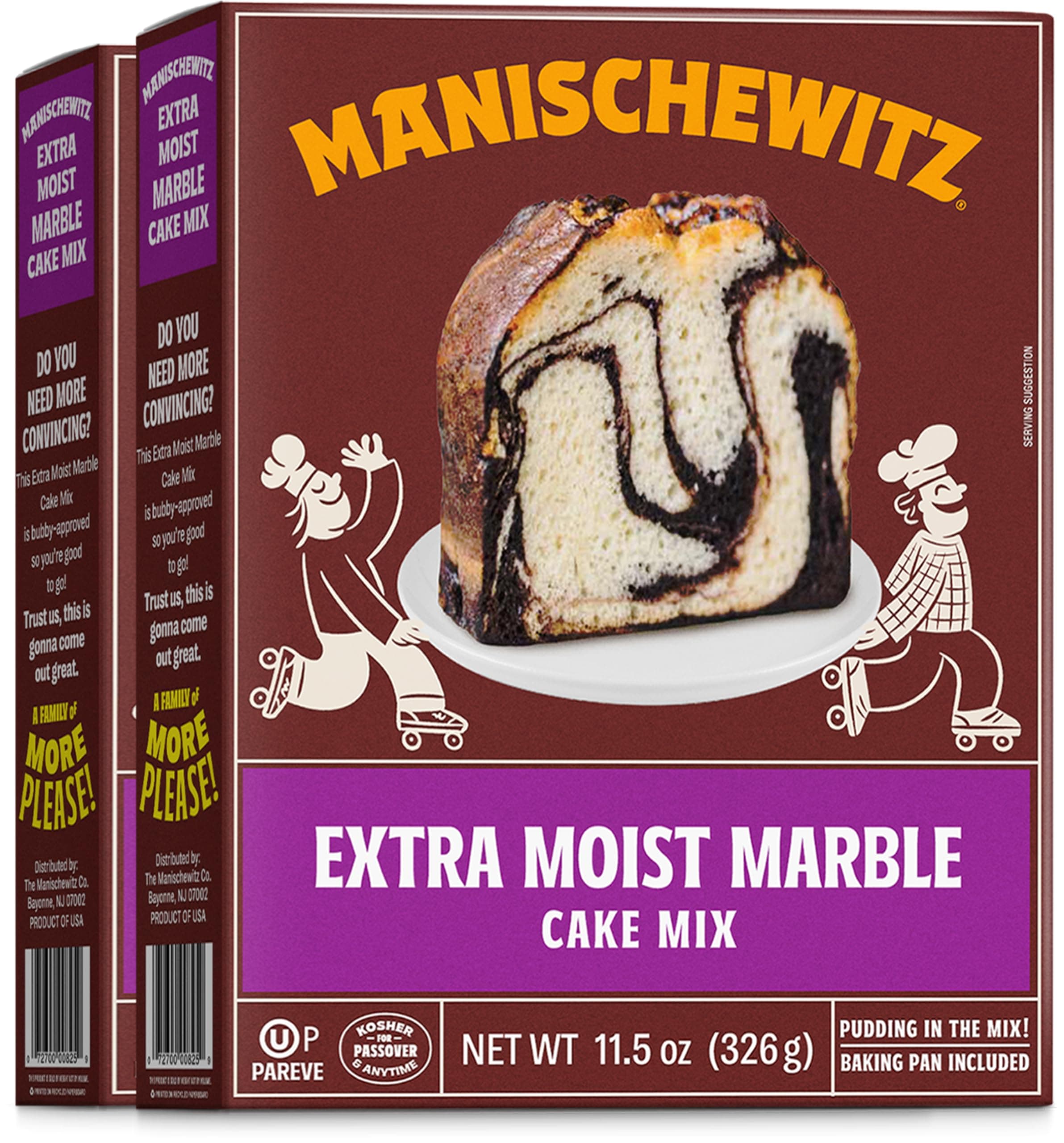 Extra Moist Marble Cake Mix 11.5oz (2 Pack), Kosher for Passover, Baking Pan Included!