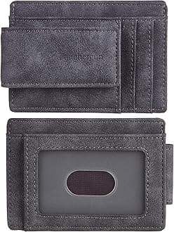 Toughergun Genuine Leather Magnetic Front Pocket Money Clip Wallet RFID Blocking
