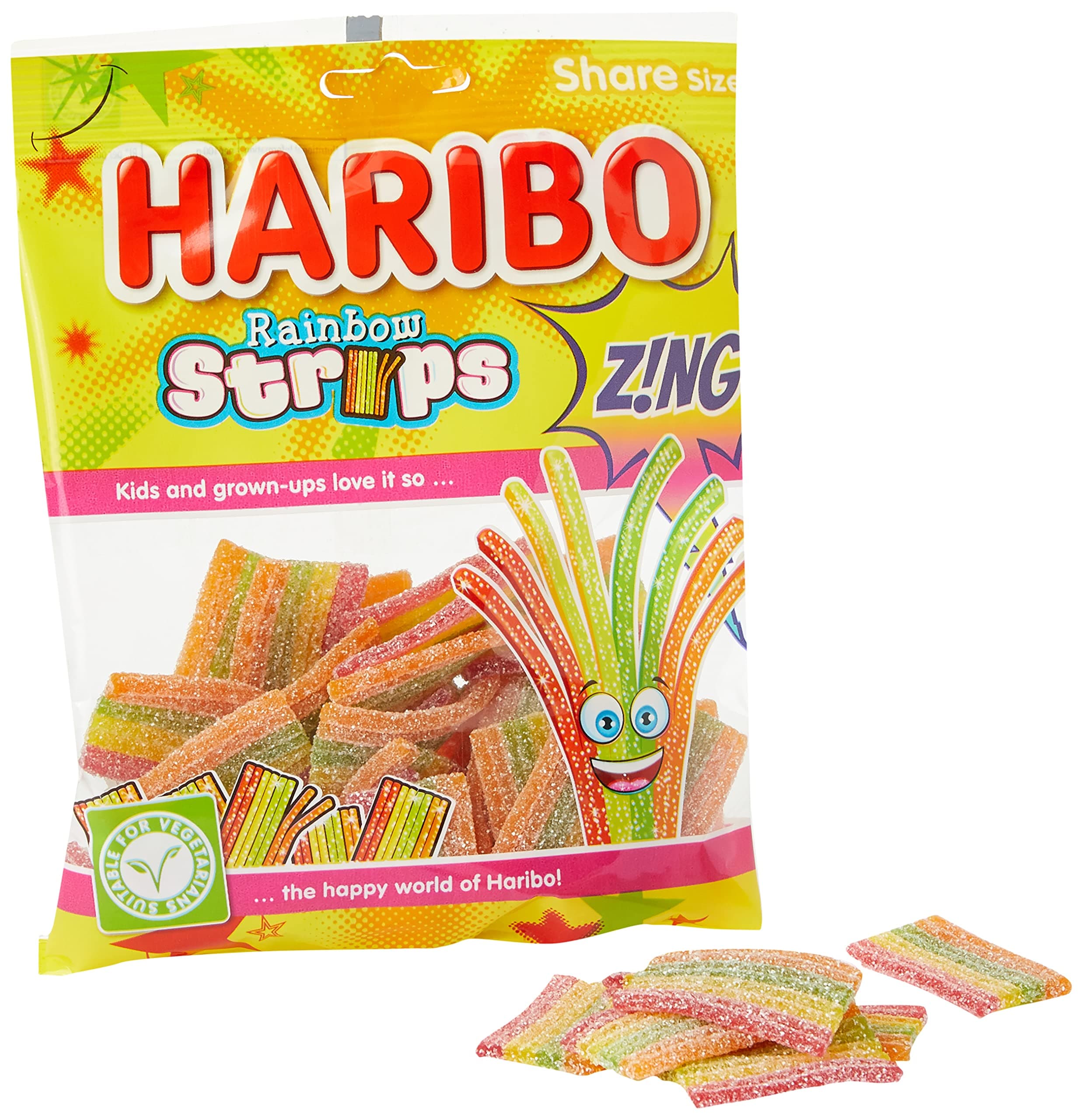 Haribo Sour Rainbow Strips, 150g