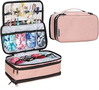 Kislane Baby Girl Hair Accessories Storage Bag, Soft Headbands Holder, Barrette, Bows, Ties, Pins, Clips Bag For Girls, Mittens Travel With Multi-Compartment