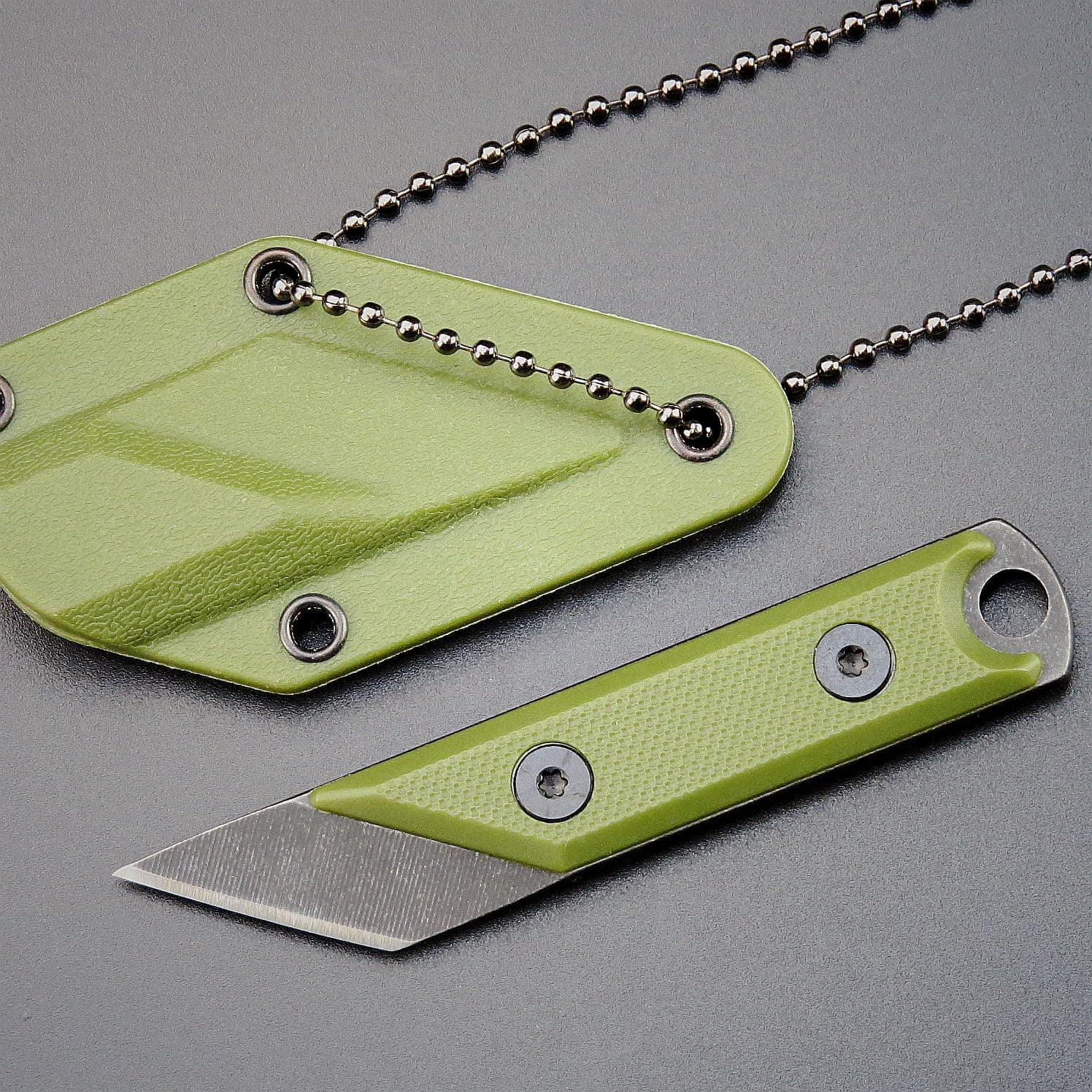 C1146 Fixed Blade Knife,D2 Blade G10 Handle Mini Pocket Knife, EDC Tool Knife for Outdoor, Camping, Hiking, Fishing with kydex Sheath (Army Green)