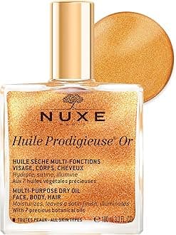 Huile Prodigieuse Shimmering Dry Oil, Gold-Flecked Dry Oil, Illuminates & Softens Face, Body & Hair, Multi-Purpose Nourishment, Vegan Formula