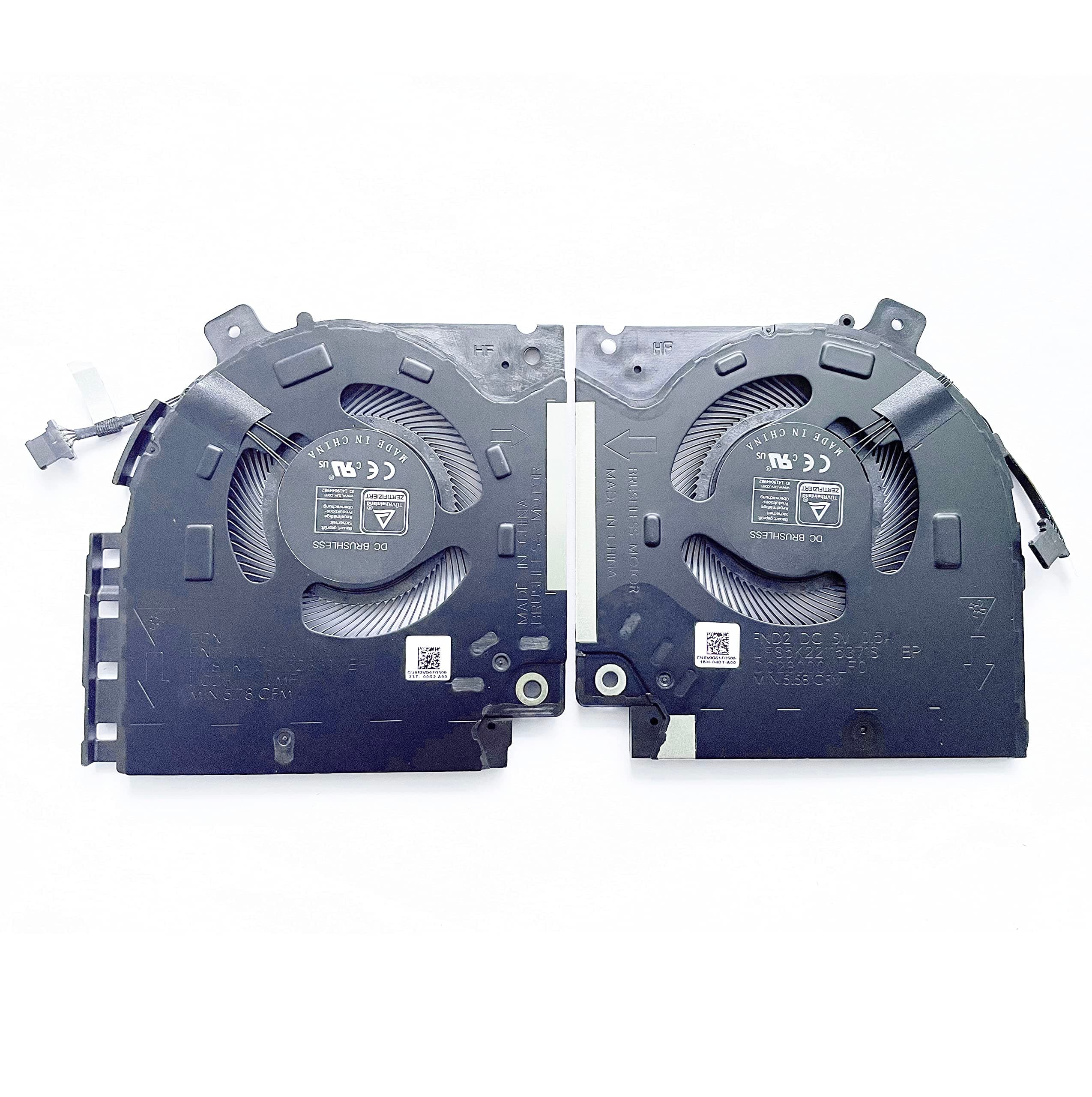 Fleshy Leaf New CPU+GPU Cooling Fan Replacement for Dell Alienware X15 R1 RTX30 Series DFS5K22305283T FND3 DFS5K22115371S FND2 DC5V 0.5A 082VD4 0V0G61