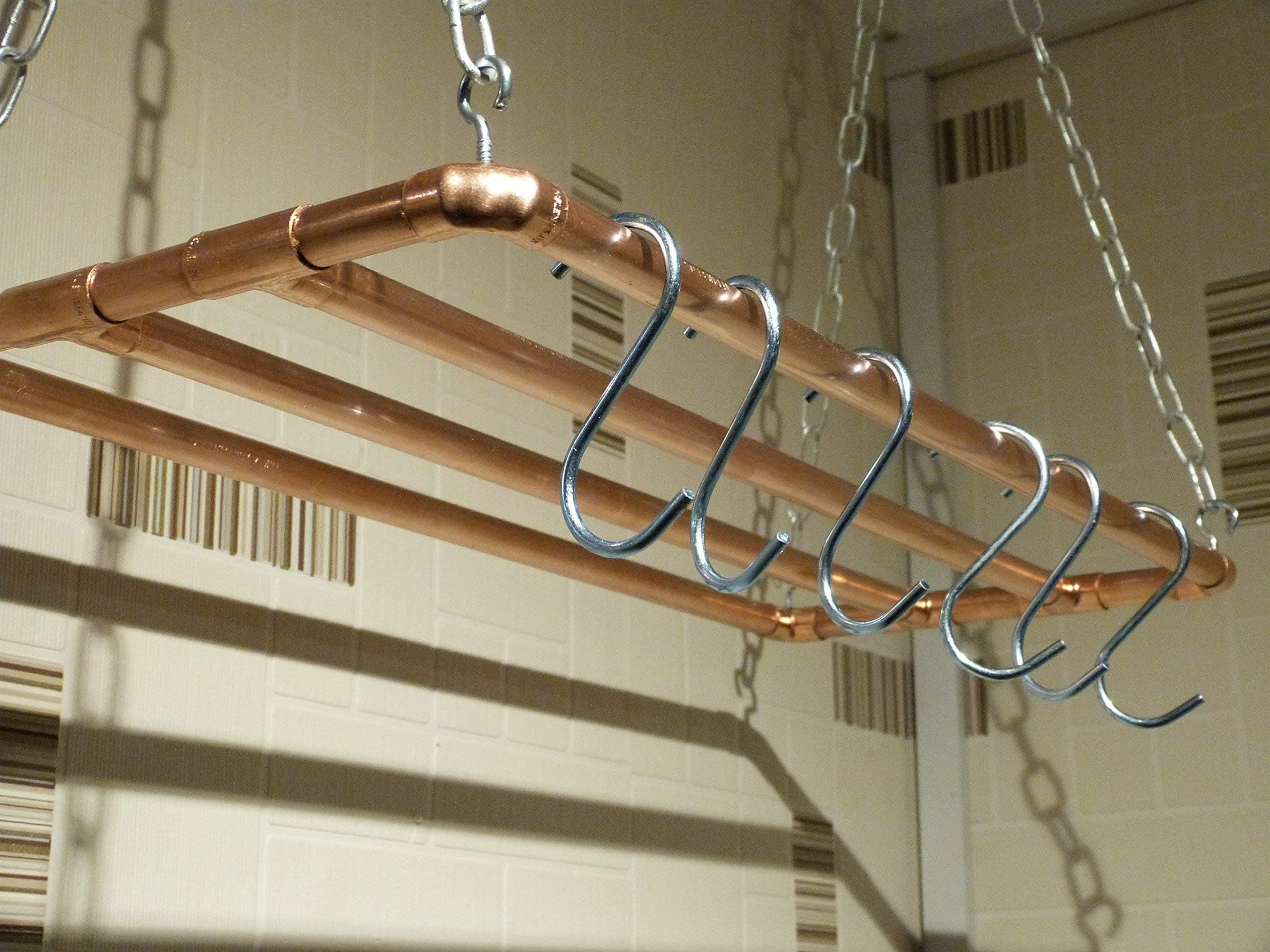 Copper hanging pot rack 500mm x 240mm
