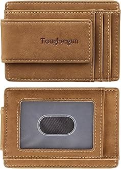 Slim Wallet for Men RFID Blocking Money Clip, Minimalist Front Pocket Credit Card Holder, Magnetic Thin Mens Wallets with ID Window