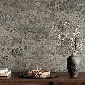 VaryPaper Cracked Concrete Wallpaper 15.7''x315'' Textured Concrete Peel and Stick Countertops Contact Paper Waterproof Self Adhesive Vinyl Cement Wall Paper for Bedroom Walls Kitchen Backsplash Table