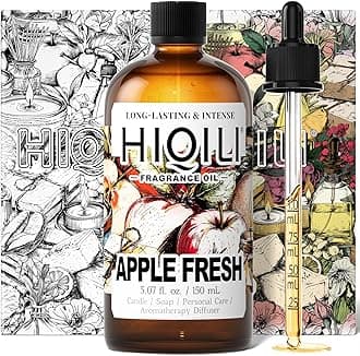HIQILI Apple Fresh Fragrance Oil for Home Diffuser, Candles, Soaps, Bath Bombs & Perfume Making, Long-Lasting Fruity Scent - 5.07 Fl Oz
