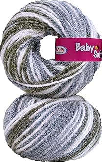 M.G Premium Acrylic KK9Baby Soft 4 Ply Ball Hand Knitting Wool (14 Pcs)