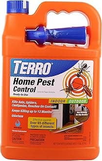 TERRO T3400B Indoor And Outdoor Home Insect Killer, 1 Gallon – Kills Ants, Cockroaches, Spiders, Fleas and Ticks, Orange