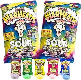 Generic Mega Warheads Extreme Sour Hard Candy LIMITED EDITION 90's Throwback, 3.25oz, Assorted Flavors - PACK OF 2