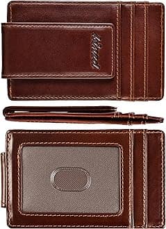kinzd Money Clip, Front Pocket Wallet, Leather RFID Blocking Strong Magnet thin Wallet