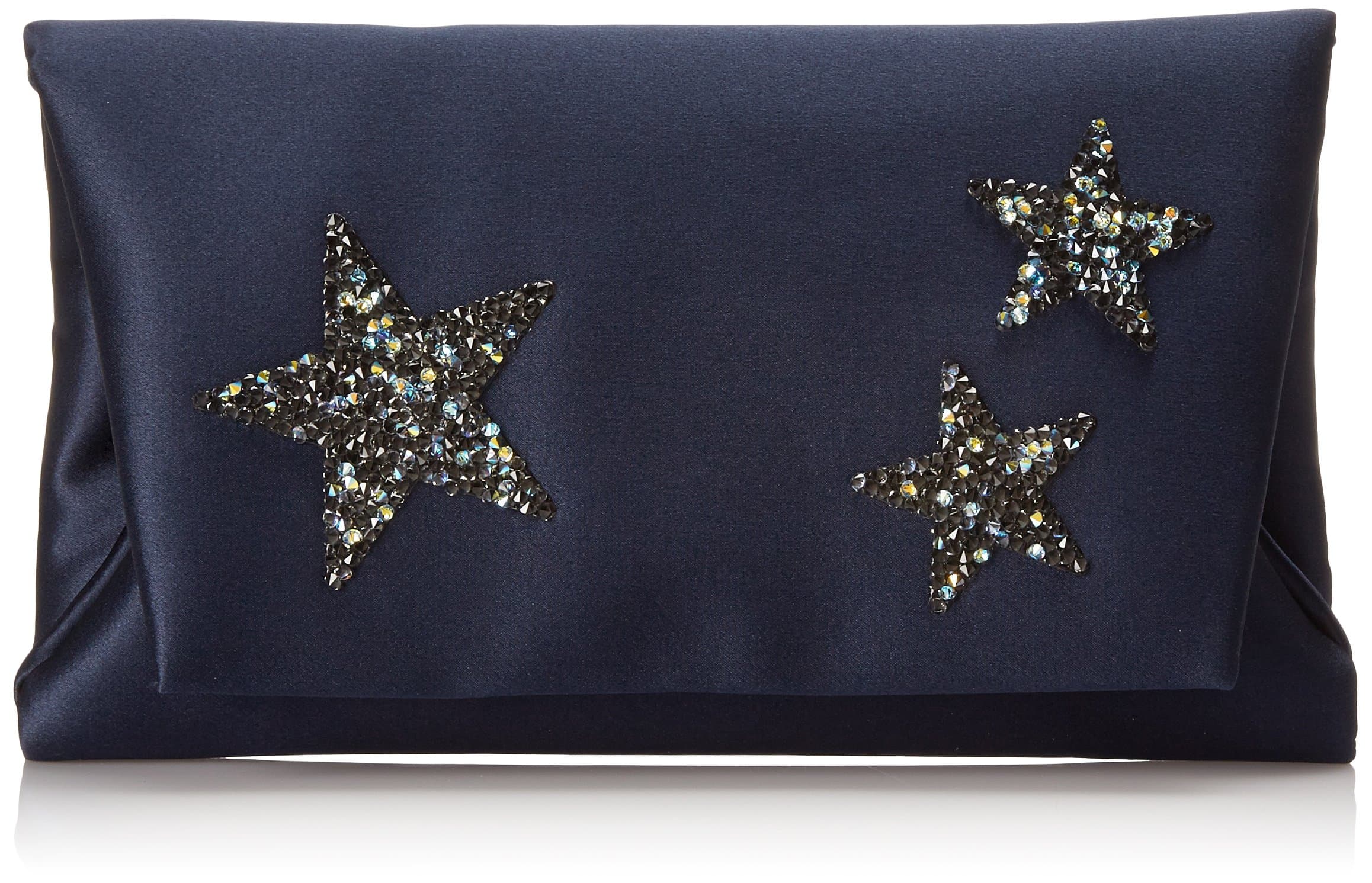 Inge Christopher Silk Envelope Clutch with Crystal Stars