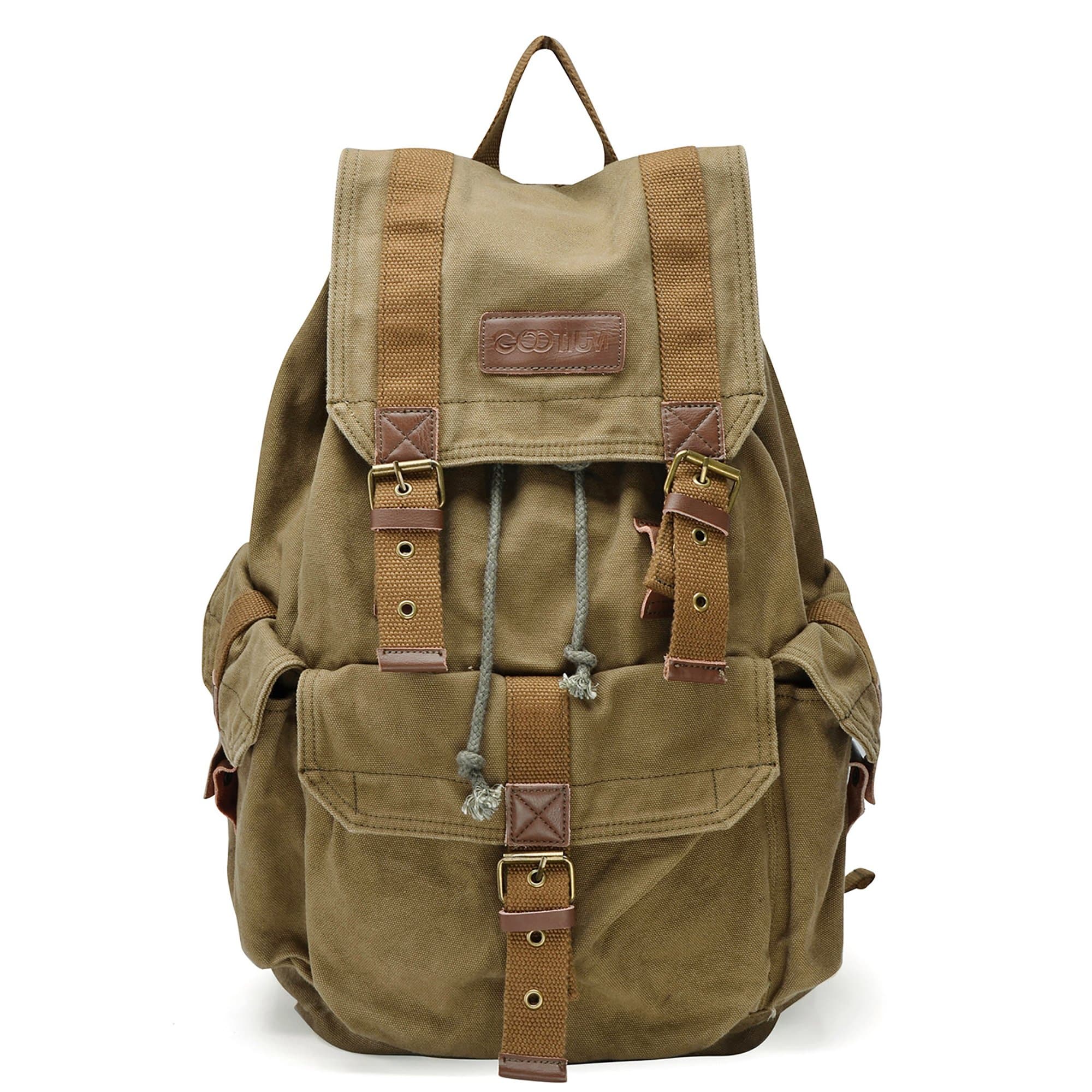 Canvas Backpack - Vintage Outdoor Rucksack Travel Day Pack
