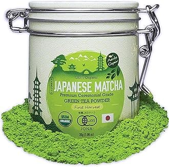 Matcha Organics - Premium Ceremonial Grade Matcha Green Tea Powder - Authentic 1st Harvest Japanese Green Tea - USDA & JAS Organic - Perfect for Ceremonial Matcha Latte Powder Smoothies 30g Tin 1.06oz