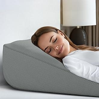 Bed Wedge Pillow for Sleeping with Memory Foam and Ultra Comfortable Topper - Wedge Pillow for Sleep Apnea, Acid Reflux Relief, Gerd, After Surgery and Back Pain Relief (Gray)
