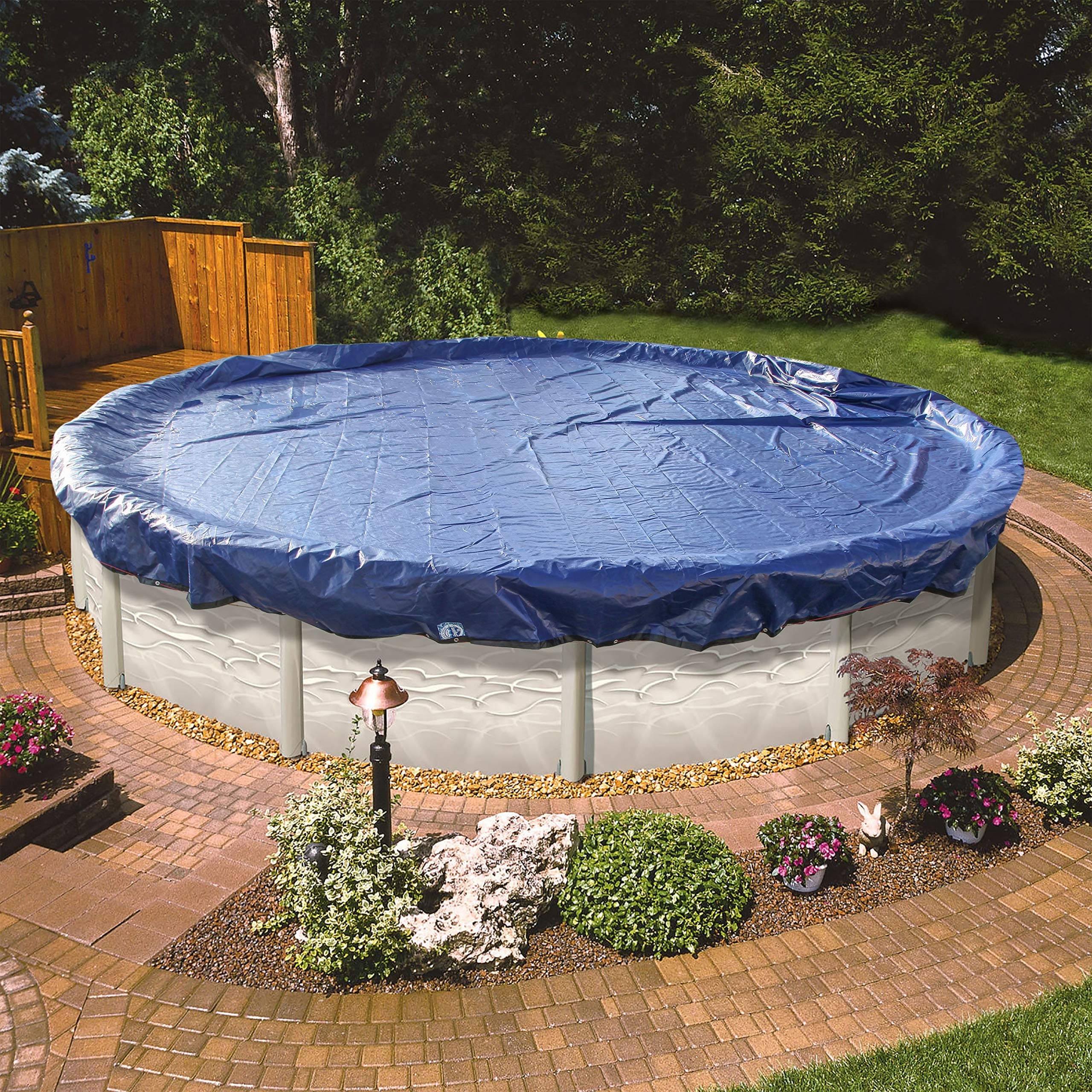 21 ft Round Pool Cover | Extra Thick & Durable Above-Ground Pool Cover | Sapphire Series of Premium Cold- and UV-Resistant Pool Cover | Above-Ground Pool Protection | by Yankee Pool Pillow