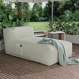 Dineli Chaise Lounge Chair Outdoor Bed Lounger Outdoor Couch Sofa for Pool Comfy Patio Furniture Foam Filling Bean Bed Chair Lazy Sofa for Outside, Water-Resistant Sunbed (Light Green, 59'' Length)