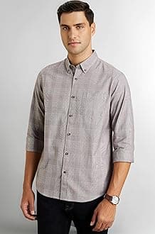 Men's Stylish Checkered Casual Shirt - Regular Fit | Full Sleeve | Pure Cotton | Smart Casual Wear (Available in Plus Sizes)