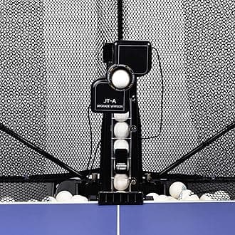WAYMARK Ping Pong Machine with Net Table Tennis Robot JT-A with Intercepted Net for Training Suitable Ping Pong Table Come with 100 Balls