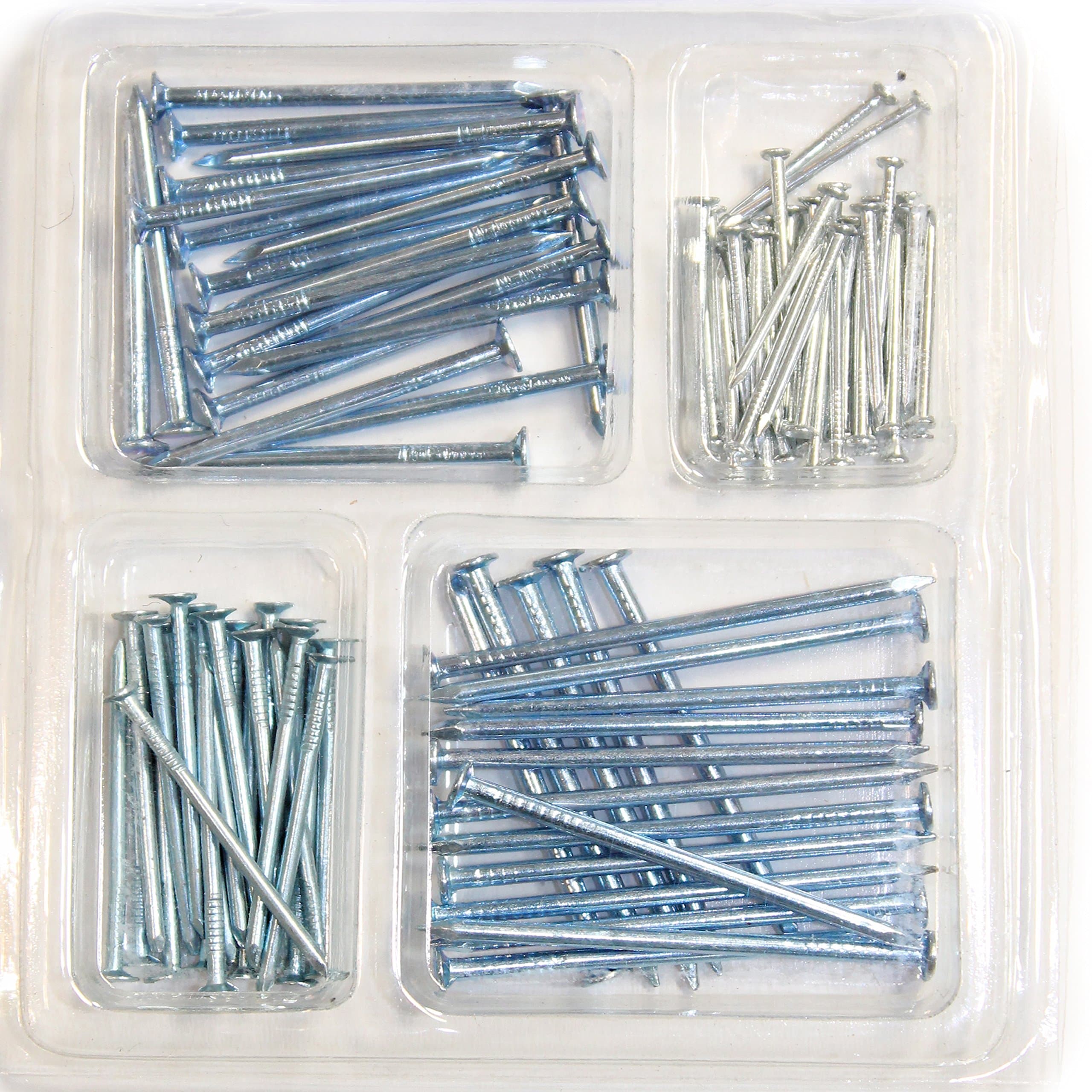 Assorted Sizes Metal Nails, 4 Commonly Used Sizes, 100 Pieces