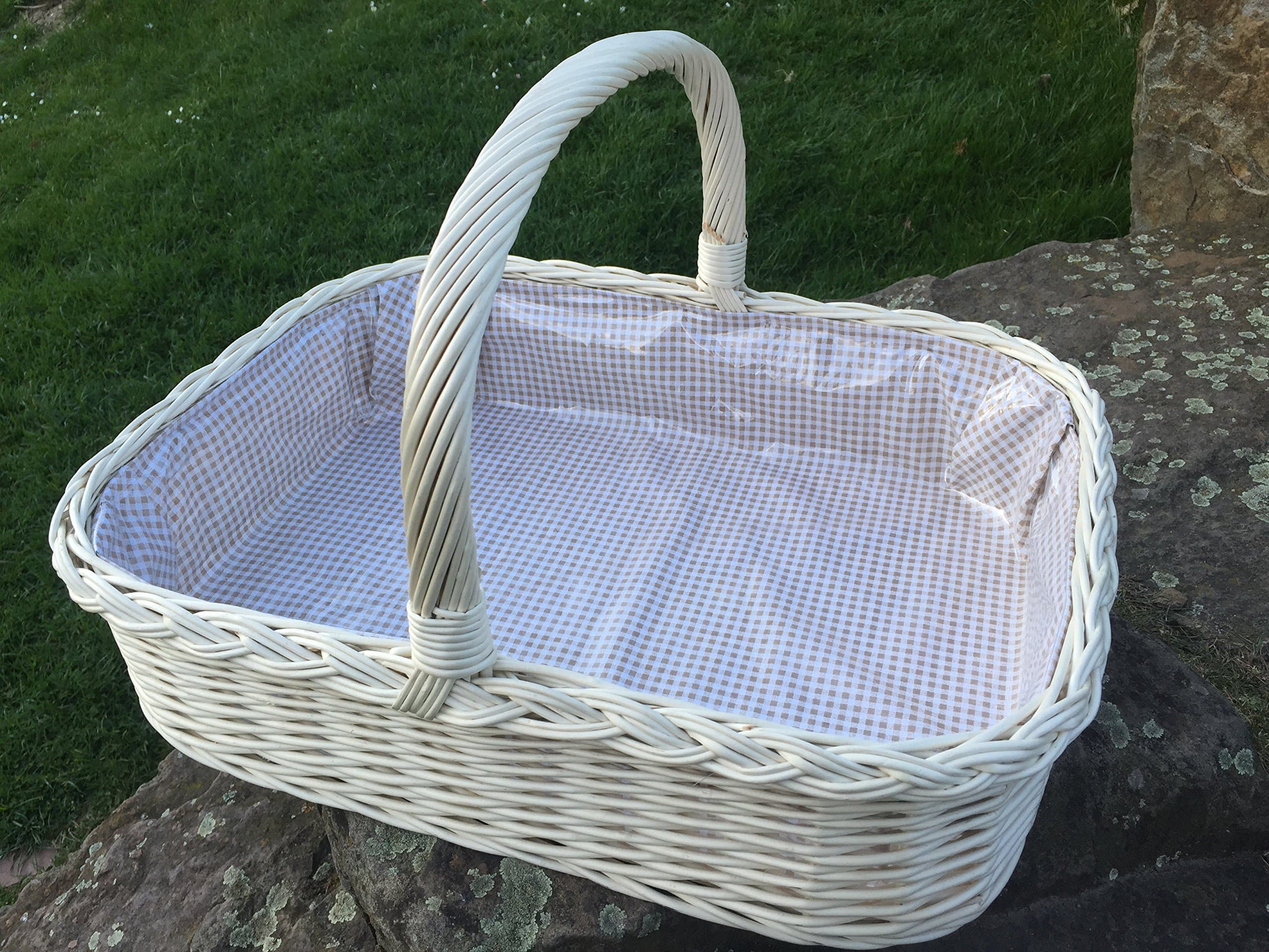 Bukora Heller Willow Tray with Liner Olive Grey Check Pattern