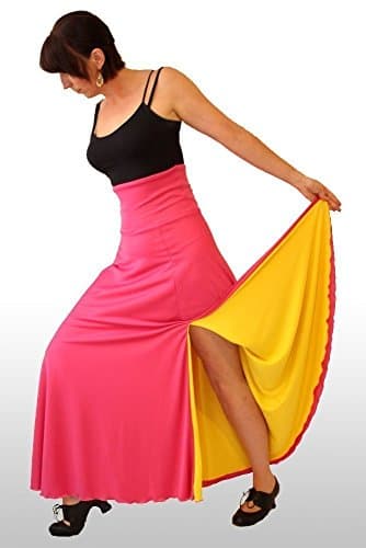 Flared Flamenco Skirt with split, Reversible - All Colours!