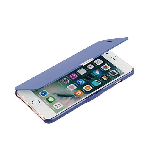 iPhone 7 Plus case, MTRONX Magnetic Ultra Folio Flip Slim Leather Twill Case Cover Pouch for Apple iPhone 7 Plus - Blue(MG-BU)