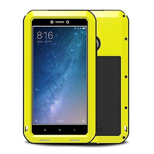 Xiaomi Mi Max 2 Waterproof Case, HICASER Shockproof Snowproof Dustproof Durable Aluminum Metal Gorilla Heavy Duty Full-body Protection Case Cover for Xiaomi Mi Max 2 Yellow
