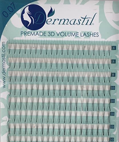 Semi Permanent Eyelash Extensions Russian 3D Premade Volume Lashes C Curl- Thickness 0,05 mm Lenght 8 mm for Individual Eyelashes Extensions