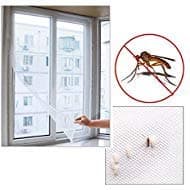Window Mosquito Net - Window Mesh Net - Window Mosquito Netting Net Window - Mosquito Net For Windows - Insect Fly Mosquito DIY Door Net Netting Mesh Screen (White), Sticky Nylon Tape Net Protector