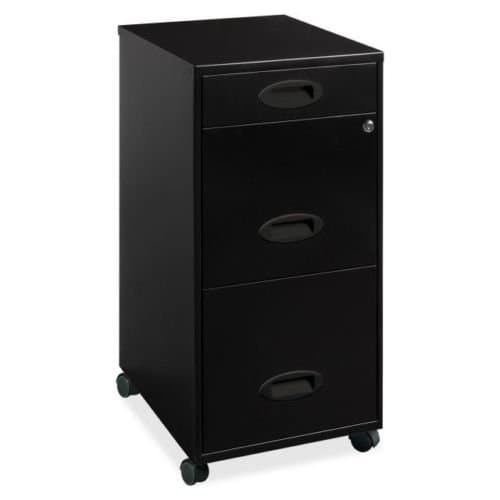 Mobile Vertical File Cabinet Black Home Office