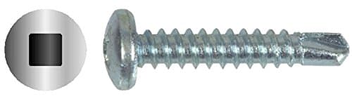 (5000) #10 X 1" Square Pan Head Self-Drill Screw Zinc Plated Bulk Box DP 2