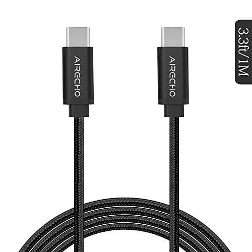USB-C to USB-C Cable, Airecho 10Gbps USB C to USB C 3.1 Gen 2 ( 3.3ft / 1m) Nylon Braided Fast Sync Charging Cord for MacBook Pro, Chromebook Pixel, Samsung Galaxy S8 S8+ and more - Black