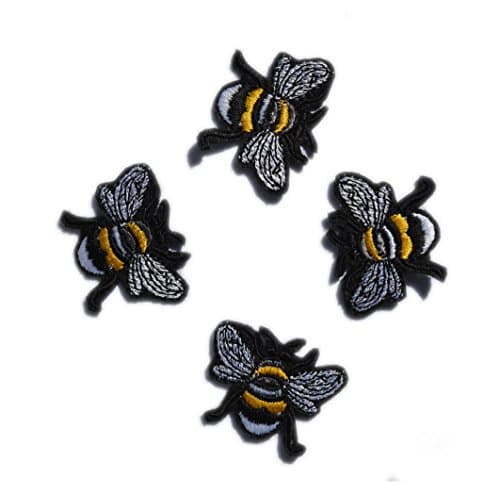 Bees Patch Bees Applique 4 Pcs. Bees Patches Iron on Patches Animal Patch Kids Clothes Iron Patches Clothing Patch, Various sizes and colors