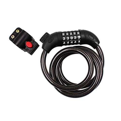 VANSU Bike Lock Cable 5 Digit Self Coiling Resettable Combination Cable Bike Locks with Complimentary Mounting Bracket for Outdoor Mountain Bicycle Security Lock 4-Feet Bicycle Cable Lock