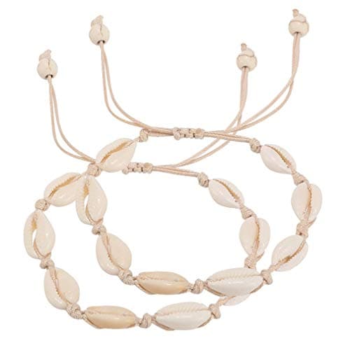 Handmade Summer Beach Shell Beaded Anklet 2 PCS Barefoot Sandals Bridal Wedding Foot Jewelry