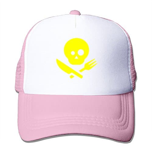 Lihed Skull Icon Yellow Cap Baseball Mesh Back Pink