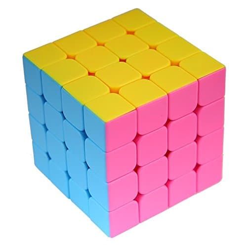 Speed Cube 3x3, 4x4 Sticker Magic Cube,IQ Tester ADHD Focus Anxiety Relief Toys for Kids and Adult (4-layer)