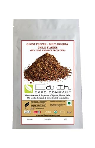 GHOST PEPPER FLAKES- BHUT JOLOKIA FLAKES - 4 OZ