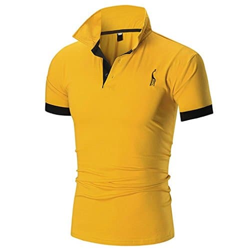Summer Men Short Sleeve ☀Kstare Men's Classic Solid Soft Stretch Short Sleeves Polo T-Shirt