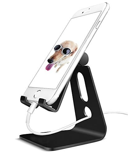 Adjustable Cell Phone Stand Mfeel iphone Stand Tablet Holder,Dock,Cradle,Stand For iphone 7 Plus 6 plus 6S 5 5S,ipad 2/3 Air Mini Samsung Galaxy S8 S7,All Android Smartphones - Classic Black